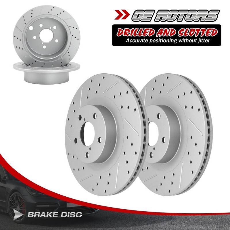 Front & Rear Drilled Slotted Rotors for Subaru XV Crosstrek Forester