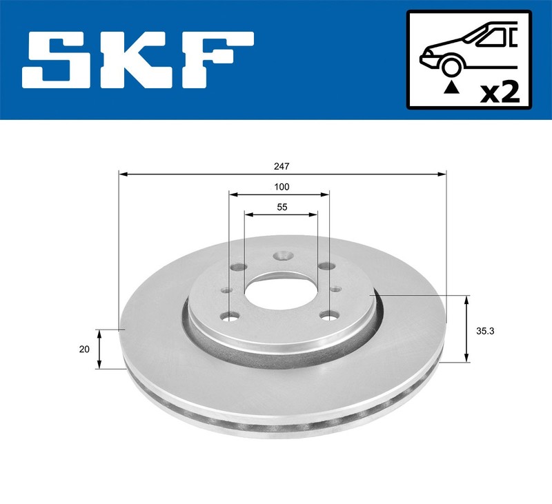 SKF VKBD 80043 V2 Brake Disc for Citroen, Peugeot, Toyota gallery