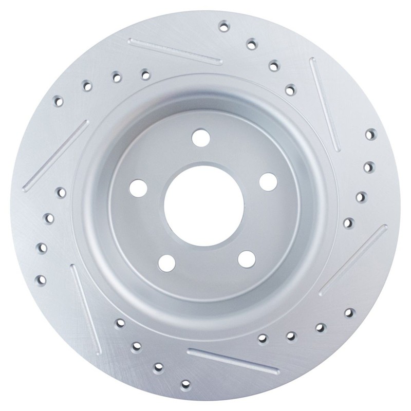 TRQ Performance Brake Rotor Drilled & Slotted G-Coated Rear Pair Kit New gallery