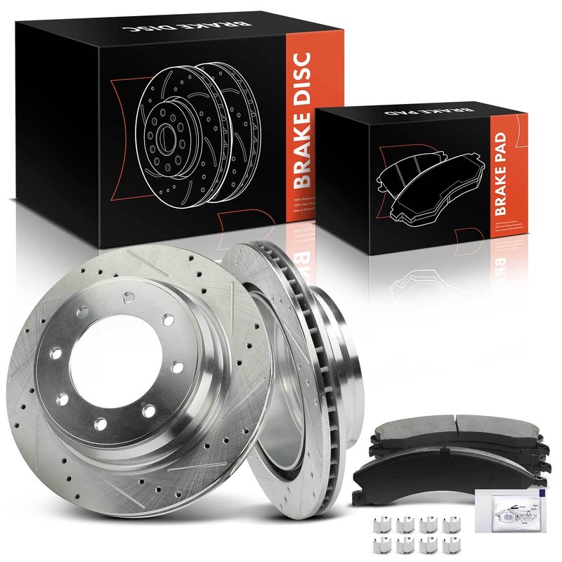 6x Drilled Brake Rotor & Ceramic Pad for Nissan NV1500 NV2500 NV3500 12-21 Rear
