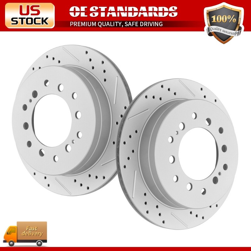 Rear Disc Drilled Brake Rotors for Lexus GX470 Toyota 4Runner FJ Cruiser Sequoia