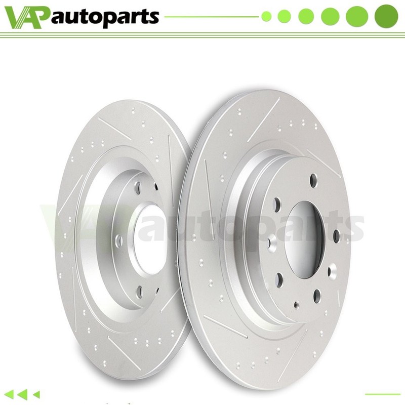 Rear Slotted Discs Brake Rotors For Ford Fusion Lincoln MKZ Mazda 6 MX-5 Mercury
