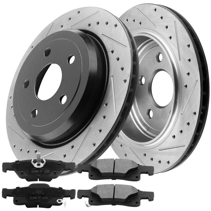 Rear Brake Rotors Brake Pads Kit For Jeep Grand Cherokee Dodge Durango TX E17