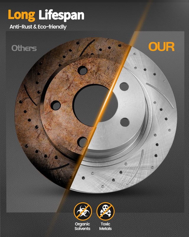 10'' (254.6mm) Front Brake Rotors Brake pads Kits for 1992 - 2001 Toyota Camry gallery