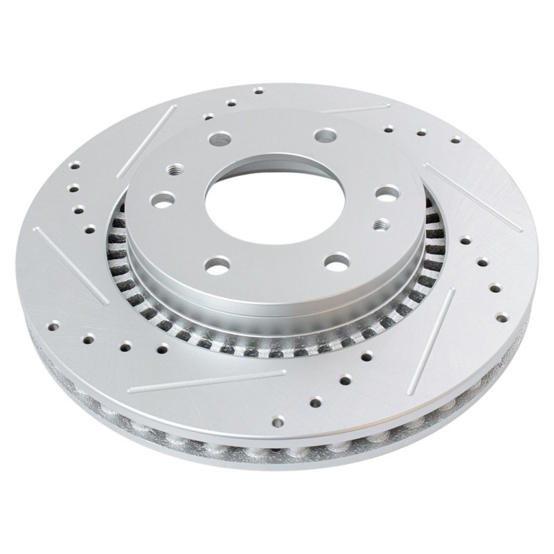 TRQ Performance Drilled Slotted Brake Rotor & Metallic Pad Front Kit GM SUV gallery