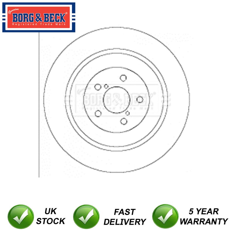 1x Brake Disc Rear Borg & Beck Fits Subaru Impreza 2001-2004 2.0 26700FE000