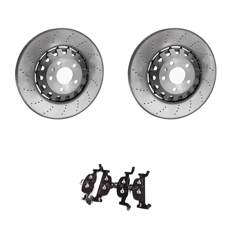 SHW Front 375mm Cross-Drilled Rotors Genuine Disc Brake Pad Kit For A5 Sportback