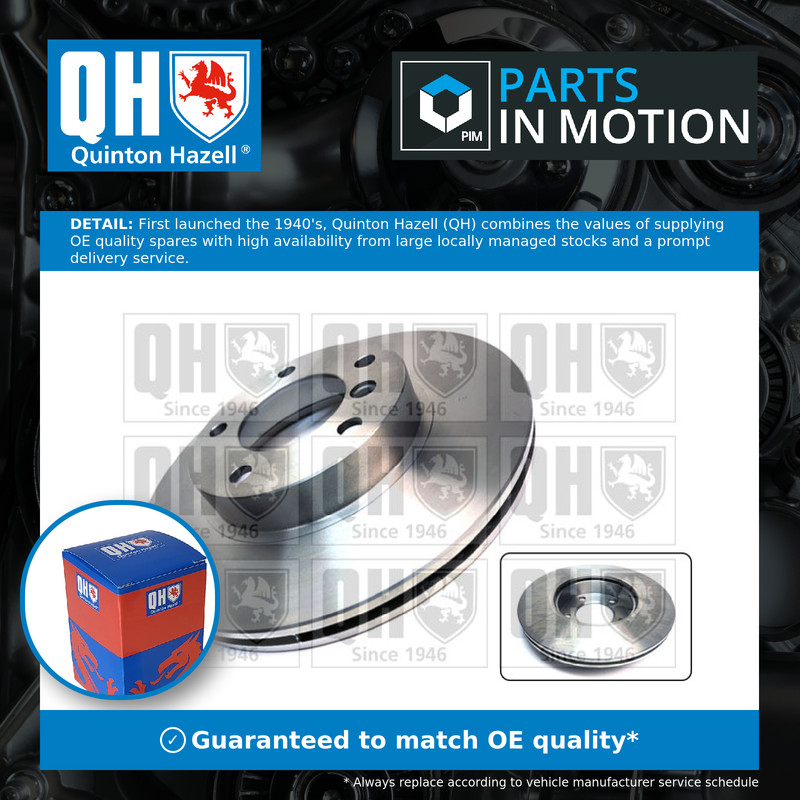 2x Brake Discs Pair Vented fits BMW 318 E36 1.8 Front 92 to 95 286mm Set QH New