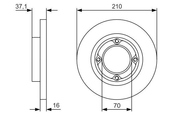 2x Brake Discs Pair Solid fits PIAGGIO PORTER 1.0 Front 93 to 06 210mm Set Bosch gallery