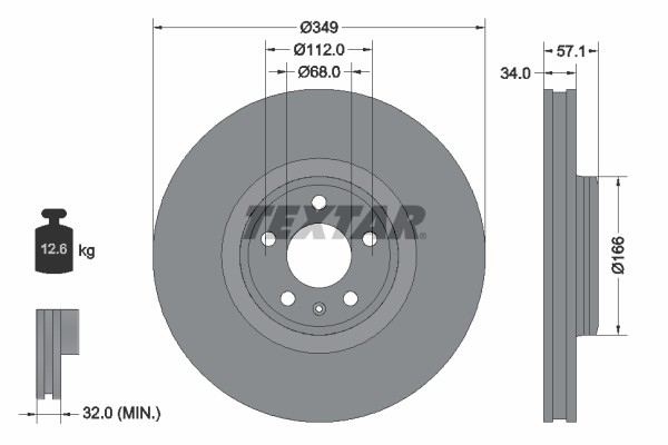 Textar 92289305 Brake Disc for Audi, Audi (FAW), VW gallery