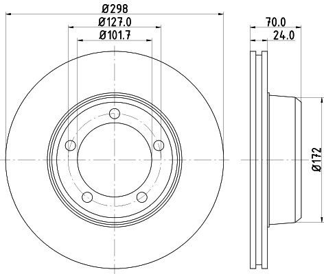 2X Mintex MDC565 Front Brake Discs 298mm Vented Fits Land Rover Defender Range