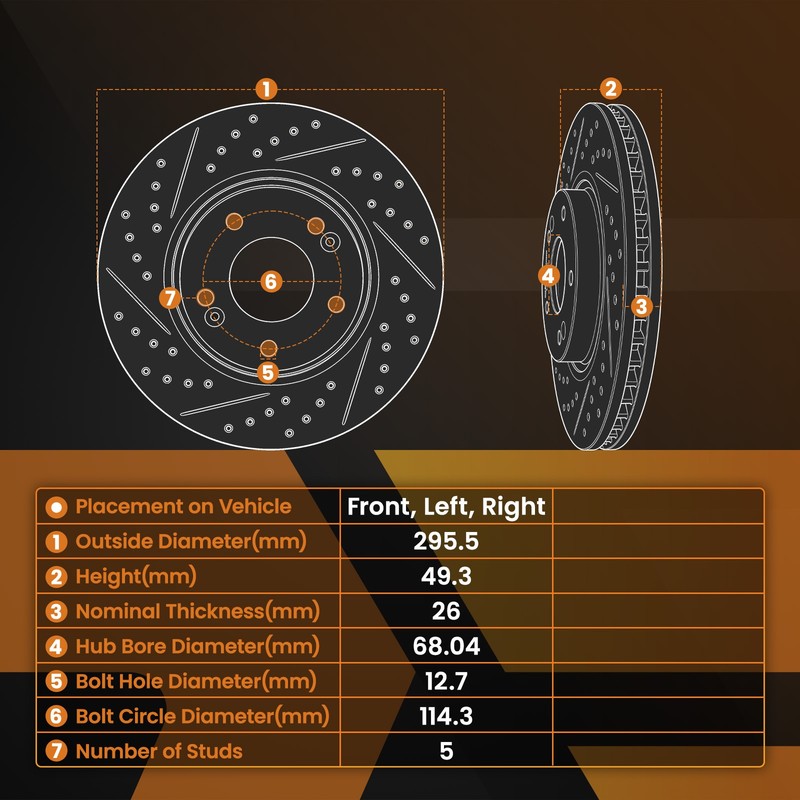 2x 11.65 in Front Drilled & Slotted Brake Rotors Set For Nissan Altima 2007-2025 gallery