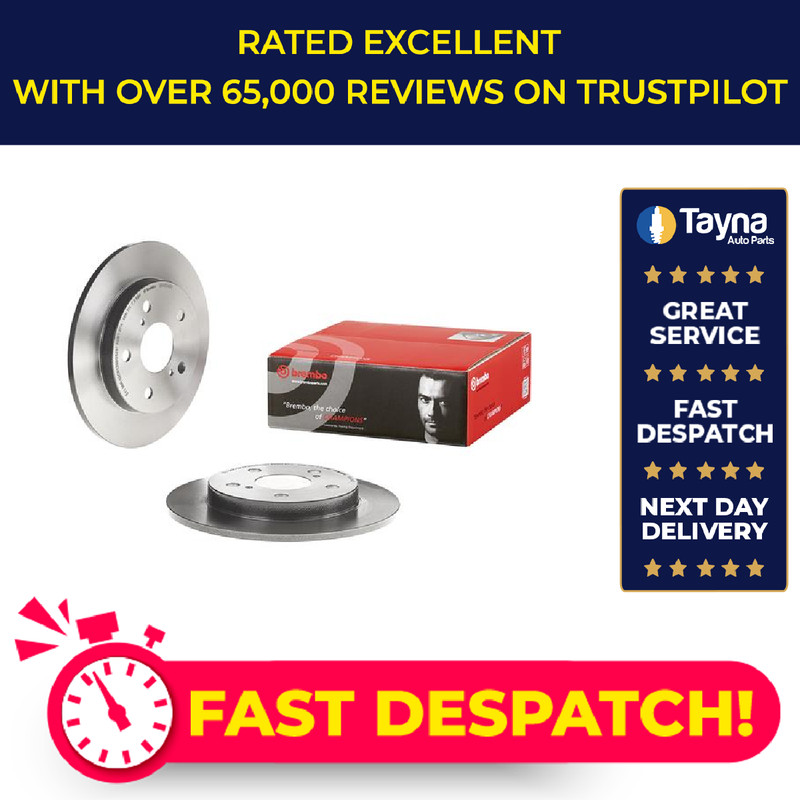 2x Brake Discs Pair Solid fits TOYOTA COROLLA E15 1.4 Rear 06 to 13 4ZZ-FE 259mm