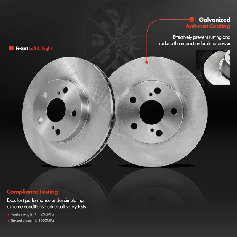 Front LH & RH Disc Brake Rotor & Ceramic Brake Pad for Toyota Prius Lexus CT200h gallery