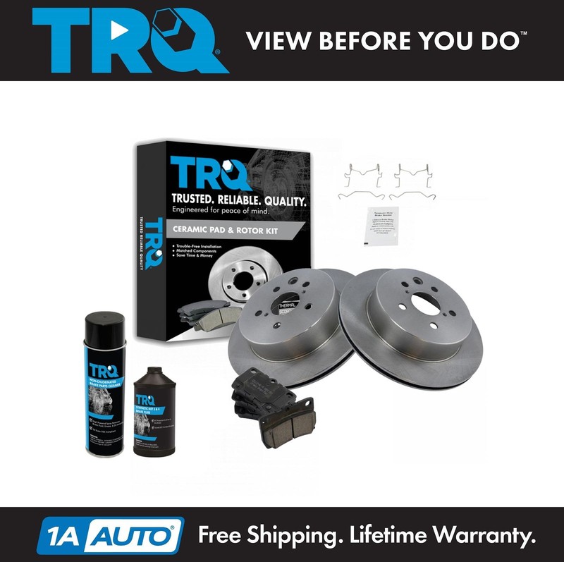 TRQ Rear Ceramic Brake Pad & Rotor Discs Kit w/Chemicals for Lexus GS IS Series