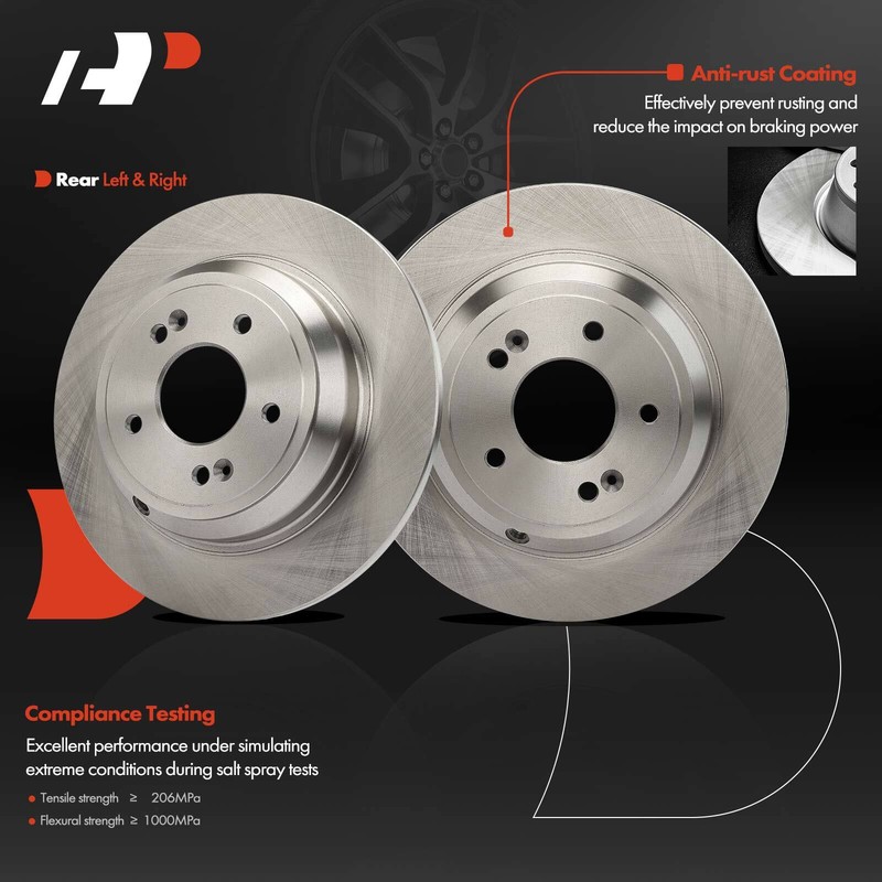 Rear Disc Brake Rotors & Brake Pads for Hyundai Genesis 2010-2016 Kia K900 2017 gallery