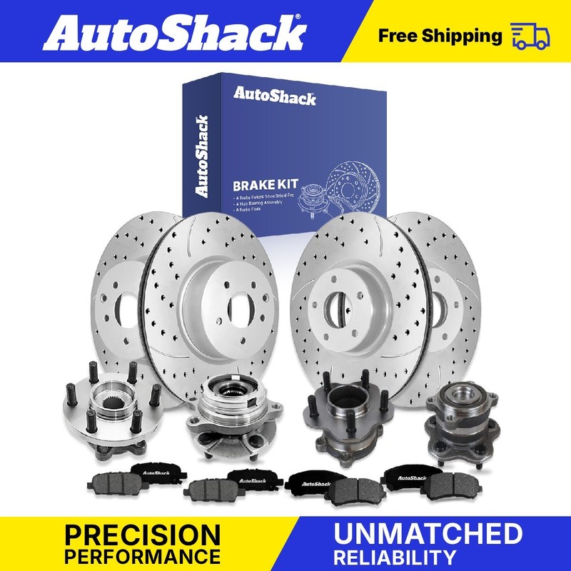 Front Rear Drilled Slotted Rotors Pad Wheel Hub for Nissan, Maxima 09-14, 16-19
