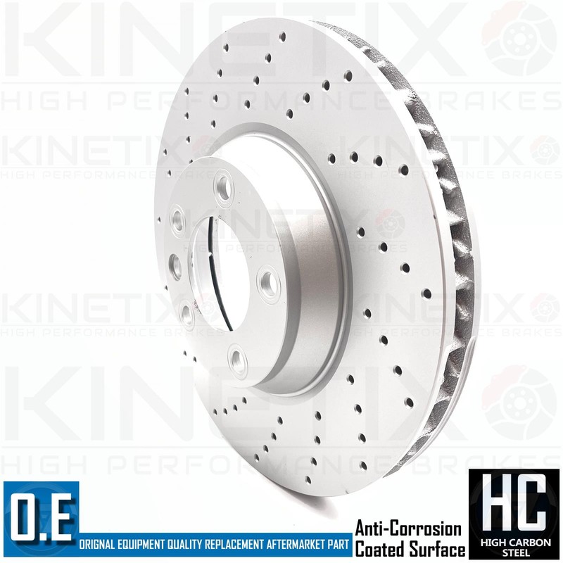 FOR PORSCHE CAYENNE 3.0 S 11-22 CROSS DRILLED FRONT REAR BRAKE DISCS 350mm 330mm gallery