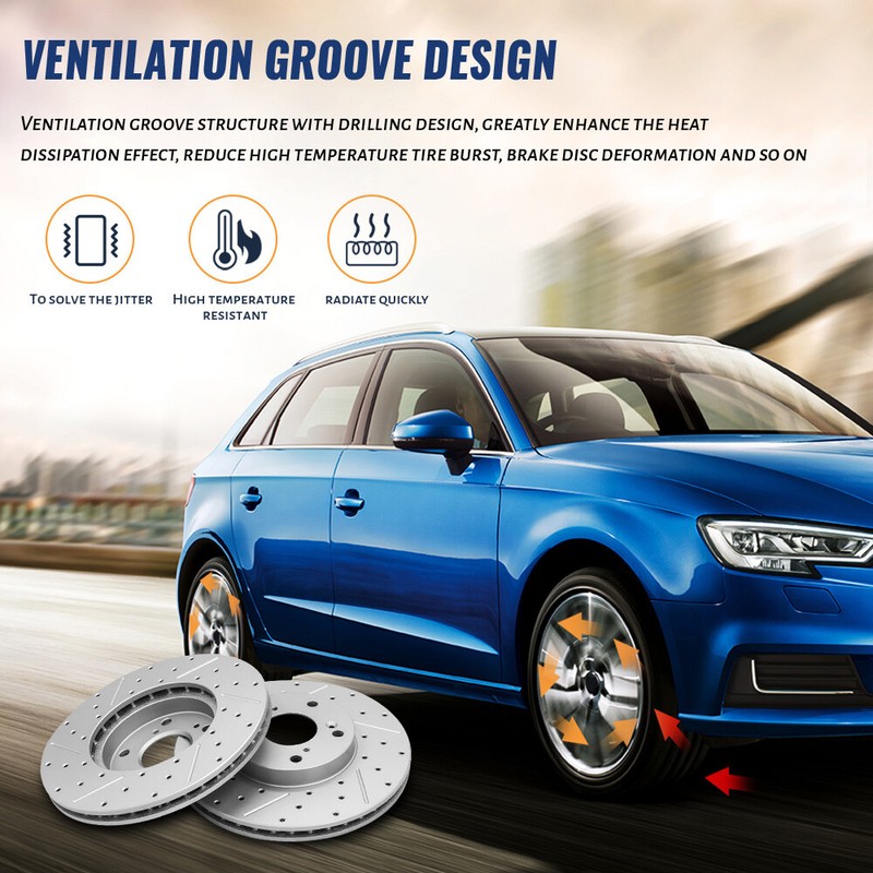 Front Rotors + Ceramic Pads for GMC Terrain Chevy Equinox Impala Buick Allure gallery