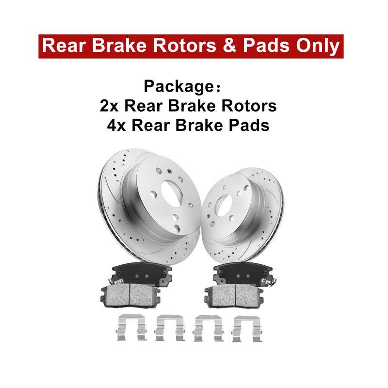 Front Rear Drilled Rotors Ceramic Brake Pads for 2010 2011-2017 Chevy Equinox gallery