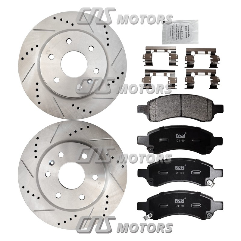 Front Drilled Rotors Brake Pads For GMC Acadia 2007-2016 Acadia Limited 2017 gallery