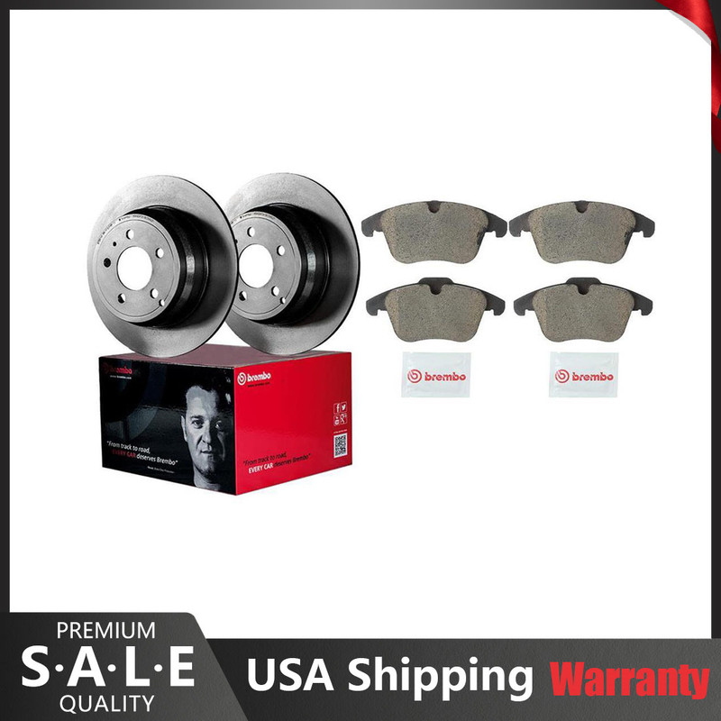 Brembo Front Brake Kit Ceramic Pads Vent 300mm Disc Rotors for Land Rover Volvo