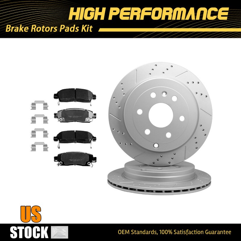 Rear Disc Brake Rotors Ceramic Pads For Chevy Traverse GMC Acadia Buick Enclave