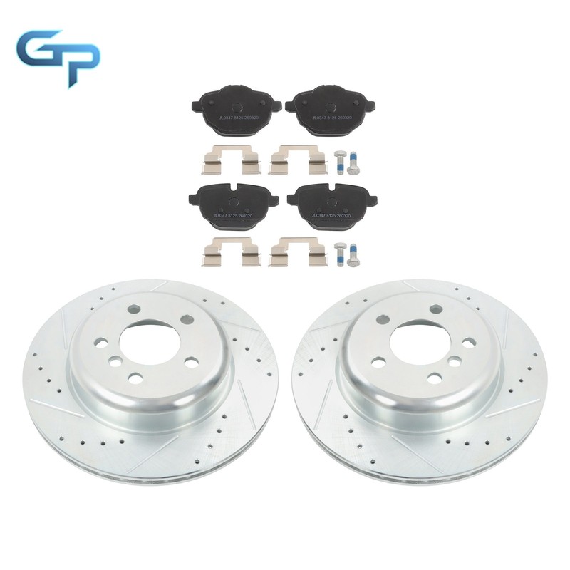 6X Rear Drilled Brake Rotor & Ceramic Brake Pad For BMW 528i 11-16 535d 535i F10 gallery