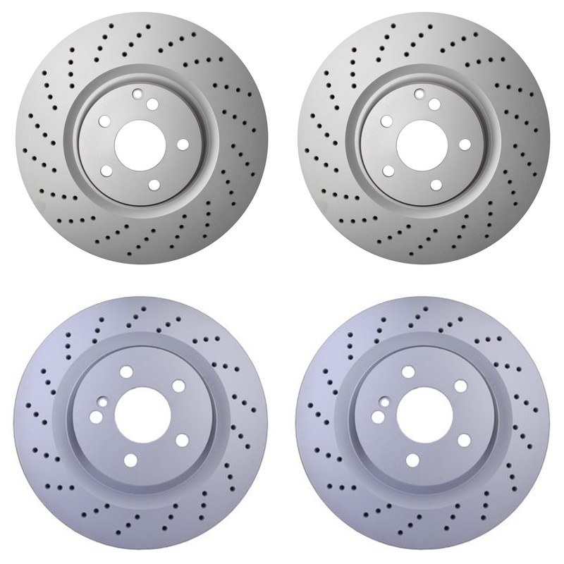 Hella Front 360mm & Rear 330mm Brake Rotors Kit For C219 CLS55 AMG W211 E55 AMG