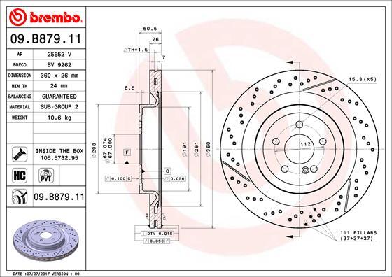 Brembo Rear Brake Disc Fits Mercedes C-Class AMG GT S-Class SL E-Class gallery
