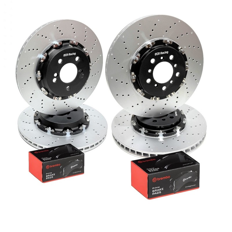 BMW M4 F82 (14-) ECR Racing Front & Rear 2-Piece Brake Discs + Brembo Pads