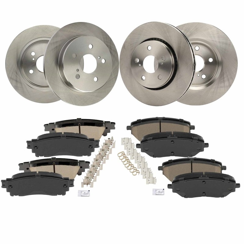 4-Wheel Set Brake Disc and Pad Kits Front & Rear for Toyota C-HR 2018