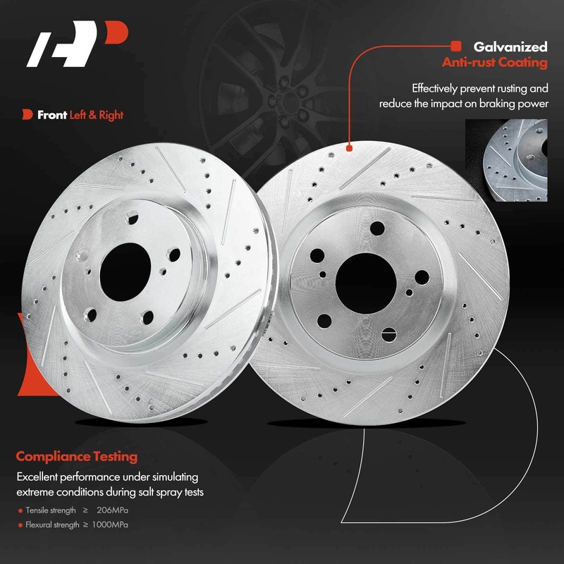 A-Premium 8x Front Drilled Brake Rotor & Pad + Caliper for Toyota Camry Lexus gallery