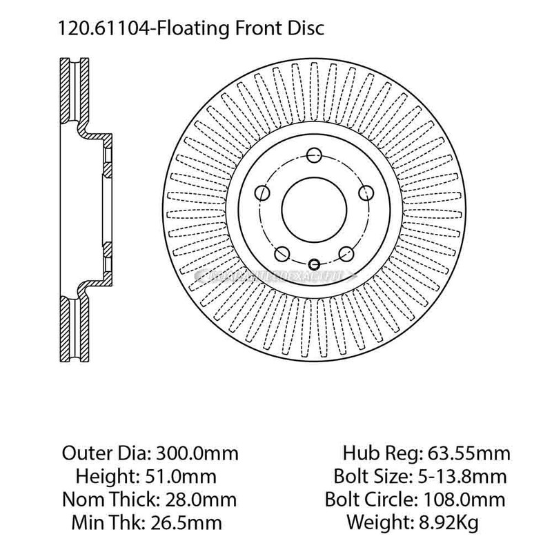 Centric Front Brake Rotor Disc For Ford Fusion 2013-2019 gallery