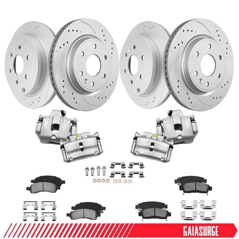 Front Rear Brake Rotors Pads Brake Calipers For Outlook Acadia Traverse Enclave