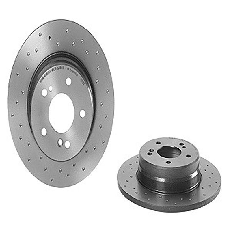 Brembo Xtra Front & Rear Brake Kit Drilled Rotors Low-Met Pads For MB W210 C208 gallery