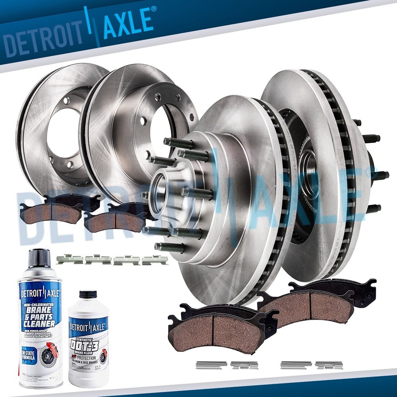 2001 2002 2003- 2007 Ford E-250 Econoline Front and Rear Disc Brake Rotor Pad