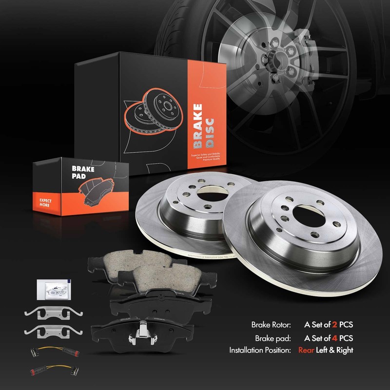 6x Rear Disc Rotors&Ceramic Brake Pads for Mercedes-Benz ML320 R350 ML450 ML500 gallery