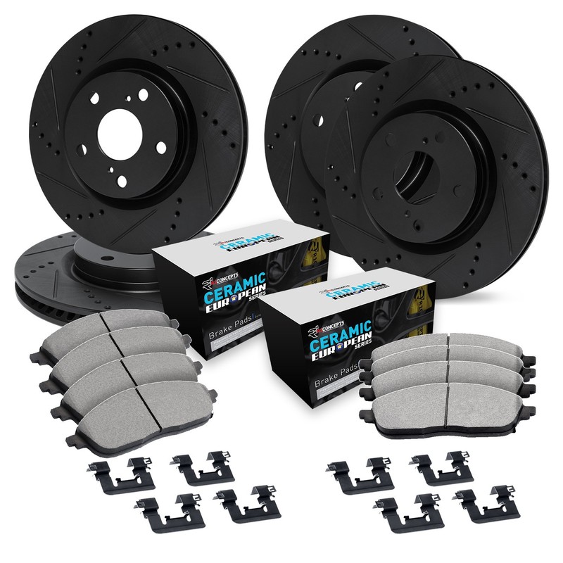 R1 Concepts Whth2 31037 R1 Brake Rotors D S Black W Euro Ceramic Pads gallery