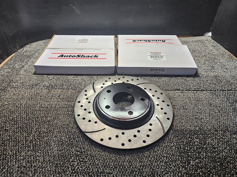 (QTY 2) AutoShack PR63071LR Drilled & Slotted Brake Rotors For 2012-2020 Dodge gallery