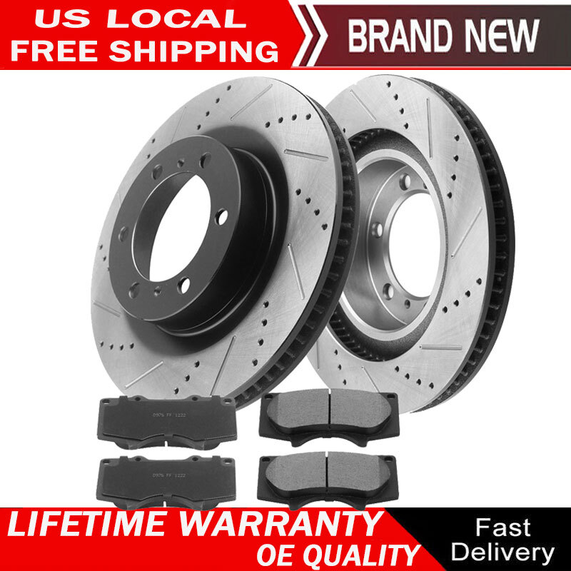 Front Brake Rotors + ceramic Pads for 2010 2011-2021 Lexus GX460 Toyota 4Runner