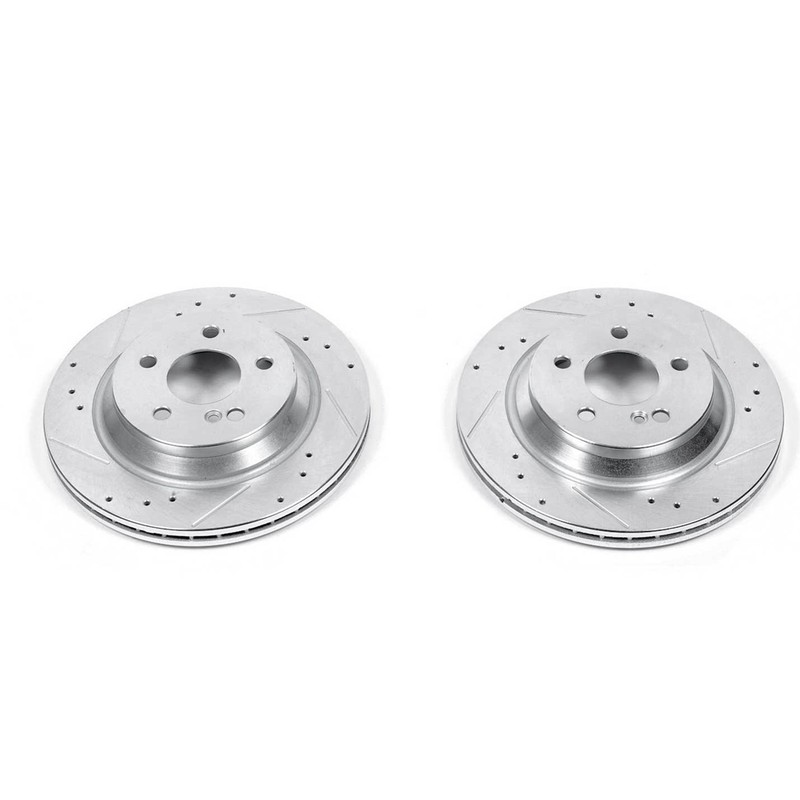 PowerStop Evolution Drilled Slotted Rotors Pair Rear For Mercedes-Benz CL500