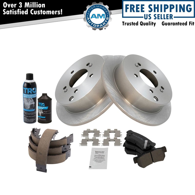Rear Brake Pad & Rotor Kit Semi-Metallic Fits Hyundai Kia