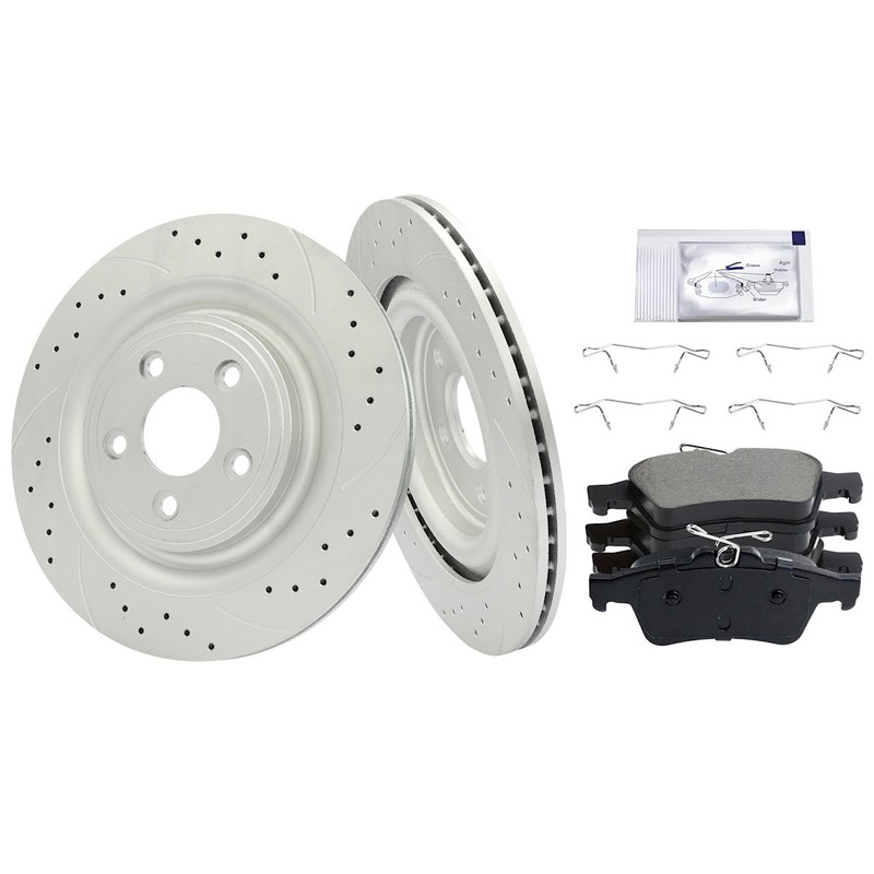 Brake Disc and Pad Kits 2-Wheel Set Rear for Jaguar XF XK XJ XJ8 XKR XJR S-Type