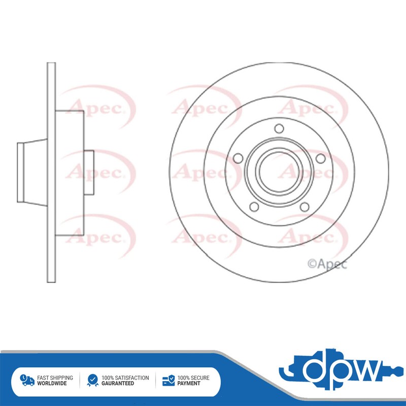 Fits Renault Scenic 2016- Grand Scenic 2016- Megane 2016- 1x Brake Disc Rear DPW