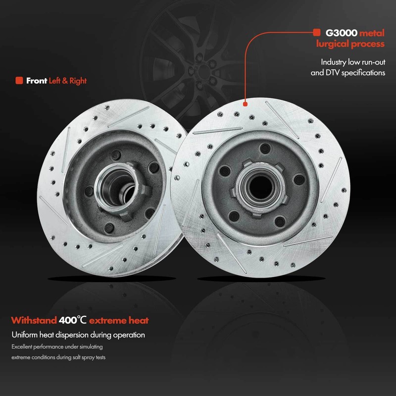 Front Drilled Brake Rotors & Brake Pad for Chevrolet S10 Malibu Camaro GMC Olds gallery