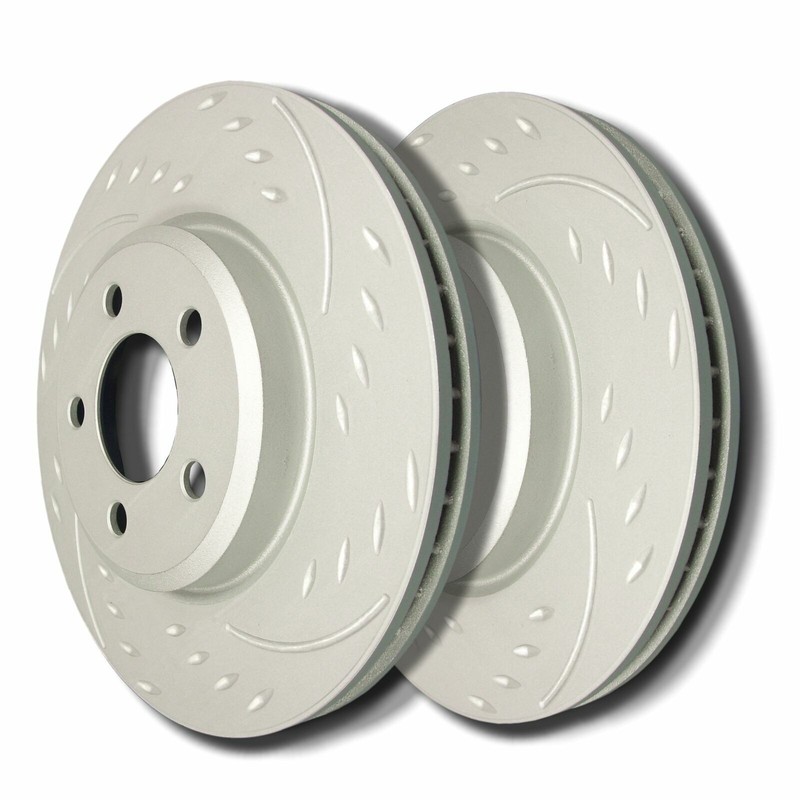 SP Performance D54-123 Diamond Slot Brake Rotors ZRC Coating L/R Pr Front
