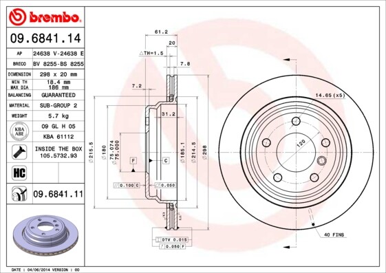 Fits BMW 5 Series 1995-2004 Alpina B10 1996-1998 Brake Discs Rear Poppy gallery