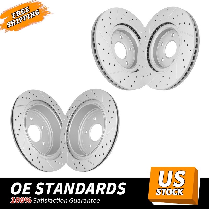 Front Rear Drilled Brake Rotors for Nissan Murano Pathfinder Infiniti QX60 JX35