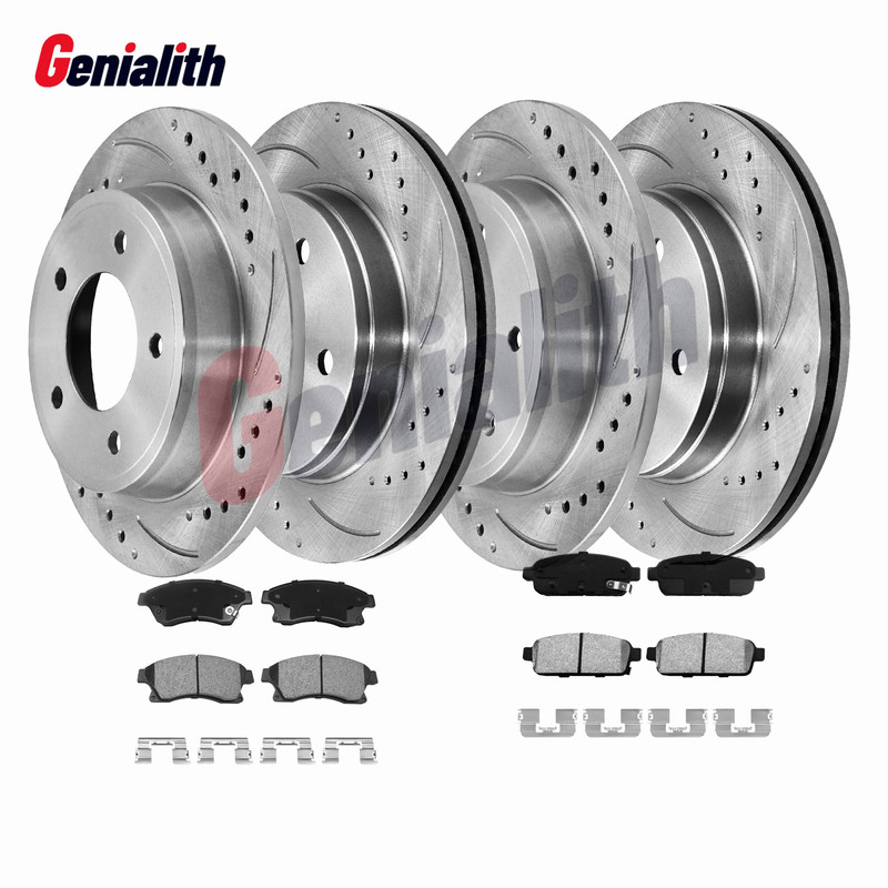 8pc Front Rear Drilled Rotors Brake Pads for Chevrolet Cruze LT LTZ GAS Sonic